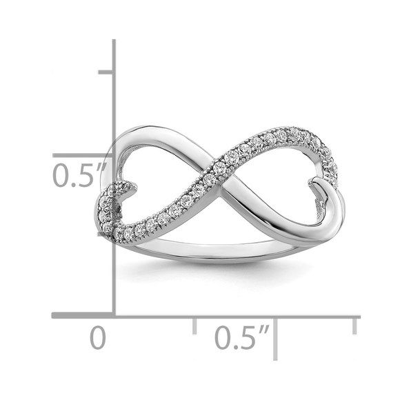 Brilliant Embers 925 Sterling Silver 20 Stone Micro Pav‚ CZ Heart Ring - Picture 4 of 6